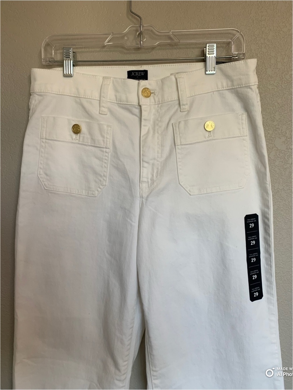 J Crew Factory White Slim Wide-Leg Sailor Jean Size 29 NWT Summer Jeans - Picture 5 of 17